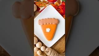 Basic pumpkin pie cookie decorated with royal icing cookiedecorating royalicing sugarcookies [upl. by Doty368]