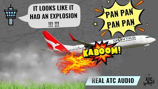 Qantas Flight Engine Explosion at Takeoff ATC Audio Captures Emergency Return to Sydney Airport [upl. by Swithbert]