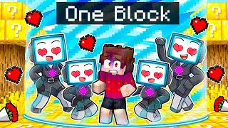 LOCKED on ONE LUCKY BLOCK With SKIBIDI GIRLS Minecraft [upl. by Seidel]