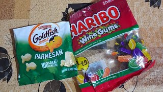 Goldfish Parmesan Haribo wine gums Sandwich Crackers [upl. by Anada13]