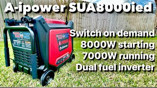 AiPower SUA8000IED 7000W8000W Electric Start Dual Fuel Inverter Generator [upl. by Bettencourt]