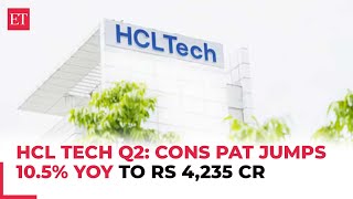 HCL Tech Q2 Results PAT beats estimates rises 105 YoY to Rs 4235 cr revenue up 82 [upl. by Anujra]