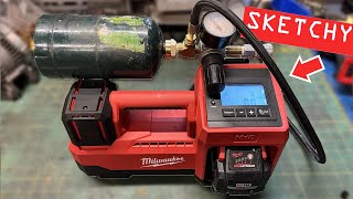 DIY M18 Cordless Air Compressor Death Trap or Dank Hack [upl. by Winther]