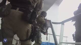 Elite Shayetet 13 commandos search and seizure of the Iranianowned KLOSC ship [upl. by Quent]