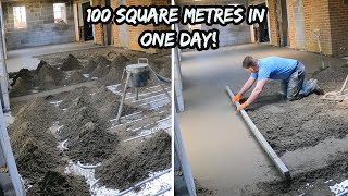 Sand amp Cement Floor Screed Timelapse  100 Square Metres in ONE day [upl. by Sylas]