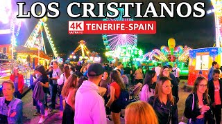 TENERIFE  LOS CRISTIANOS  Carnival Atmosphere at Night 🌝 4K Walk ● March 2024 [upl. by Katherina]