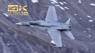 4K Boeing F18 C Hornet Swiss AirForce Shooting to ground Target live fire demo Axalp 2022 Airshow [upl. by Halpern]