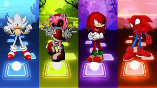 Spider Man Sonic 🆚 Knuckles Exe Sonic 🆚 Amy Exe Sonic 🆚 Hyper Sonic  Sonic EDM Rush Gameplay [upl. by Elletnuahs747]