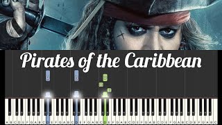 Pirates of the Caribbean Theme Song  Synthesia Piano Tutorial  By Piano with Rachel [upl. by Mahau]