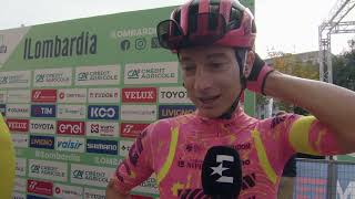 Neilson Powless  Interview at the start  Il Lombardia 2024 [upl. by Ettennat116]