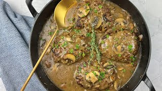 Classic Salisbury Steak With Mushroom Gravy Recipe [upl. by Reiniar]