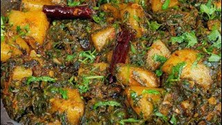 Aloo Palak Recipe  Dhaba Style Easy Sabzi At Home [upl. by Vinay]