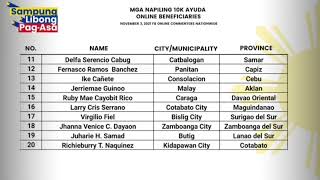 20 ONLINE BENEFICIARIES NA NAPILI PARA SA 10K AYUDA [upl. by Lane]