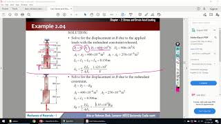 33  Statically indeterminate Problems  Chapter 02  Mechanics of Materials by Beer and Johnston [upl. by Kelila]