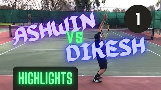 Dikesh vs Ashwin  Highlights points  Sets 1 of 2  Tennis singles tennis usta rafa nadal [upl. by Nagaem]