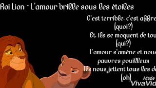 Le Roi Lion  Lamour brille sous les étoiles Lyrics [upl. by Bibeau]