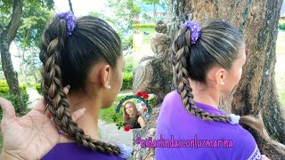 💃TRENZA EN 3D TRENZA COLA DE DRAGON🐲 TRENZA DOBLE COLETAS EN TRENZAS [upl. by Orag397]