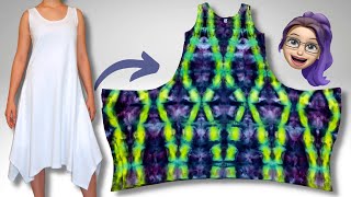 TieDye Designs Hankie Hem Dress Ice Dye [upl. by Erihppas]