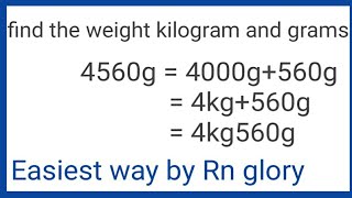 Measuring weight  Convert gram to kilogram  Unit of conversion kilogram gram  convert km to g [upl. by Bertrand]