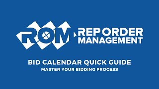 Bid Calendar Quick Guide Master Your Bidding Process with ROM [upl. by Kcirddehs]