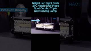 Nilight Led Light Pods 2PC 4Inch 60W Flood Spot Combo Triple Row Driving Lamp Roof Bumper Off Road [upl. by Aisereht]