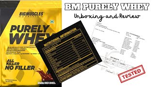 BIG MUSCLE NUTRITION PURELY WHEY PROTEIN  REVIEW AND UNBOXING  BM PURELY WHEY REVIEW  review [upl. by Adnovoj]