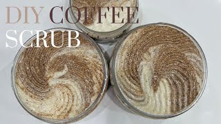 DIY COFFEE SUGAR SCRUB  HOMEMADE EXFOLIATING FOAMING COFFEE SCRUB [upl. by Kosey]