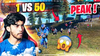 One Vs 50 Players On Peak The Ultimate Fight  Free Fire Max [upl. by Alston]