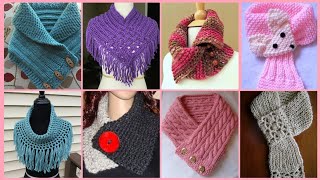 Crochet Button Cowl Super Bulky Boston Harbor Scarf Chunky wool blend functional button cowl [upl. by Nnairak]