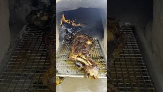 Woodfired Wild Boar leg cooked with pecan wood and dried holy basil plants [upl. by Jerrold]