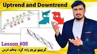 Uptrend and Downtrend  کریپټو ټریډینګ زده کړه، پنځم درس  د یو کواین قیمت لوړیدل او ټیټیدل معلومول [upl. by Enaitsirhc983]