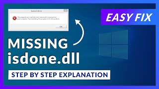 isdonedll Missing Error  How to Fix  2 Fixes  2021 [upl. by Roseanna]