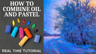 How to Combine Oil Paint and Soft Pastels for Exciting Results  REAL TIME Lesson [upl. by Bidle]