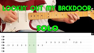 LOOKIN OUT MY BACKDOOR  Guitar lesson  Guitar solo with tabs  CCR  fastampslow [upl. by Denis]