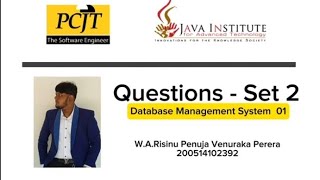 Question Set 02  Database Management System  Java Institute [upl. by Mildred883]