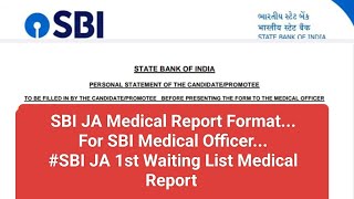 SBI JA Final Medical Report For SBI Medical Officers Officersbija1stwaitinglist2ndwaitinglistsbija [upl. by Irtak]