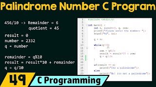 Special Programs in C − Check If The Number Is Palindrome Number [upl. by Elimay]