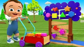 Learn Colors amp Shapes for Children with Little Baby Fun Play Wooden Shapes Slider Toys 3D Kids Edu [upl. by Neb]