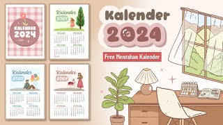 Cara Membuat Kalender di Canva  Kalender 2024 [upl. by Etyam869]