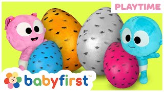 Educational videos for kids  Giant surprise egg w GooGoo amp GaaGaa  Learning Shapes  BabyFirst TV [upl. by Ys]