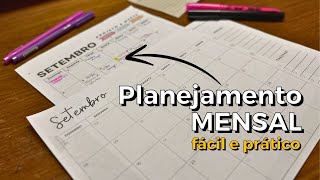 PLANEJAMENTO MENSAL FÁCIL como planejar o mês e atingir suas metas [upl. by Yesrod200]