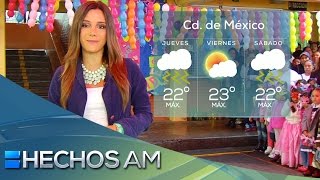 Pronóstico del tiempo con Vaitiare Mateos 3 Jueves 30 de abril 2015 [upl. by Aurita895]