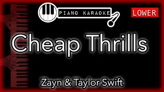 Cheap Thrills LOWER 3  Sia ft Sean Paul  Piano Karaoke Instrumental [upl. by Gerianne]