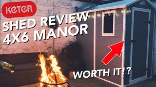 KETER SHED REVIEW 4X6 MANOR  TINY WORKSHOP PLANS [upl. by Nedyah]