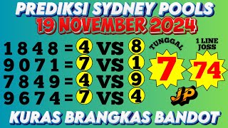 PREDIKSI SYDNEY POOLS 19 NOVEMBER 2024BOCORAN ANGKA KEPALA EKOR SIDNEYANGKA TOGEL SDY HARI INI [upl. by Capon]