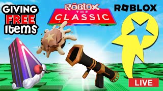 Roblox Classic Event LIVE FREE ITEM Giving Away Star Creator Pie 🔴 ROBLOX LIVE [upl. by Etnaud]