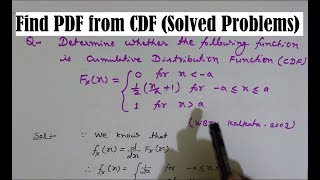 CDF to PDF PDF from CDF Cumulative Distribution Function CDF Probability Density Function PDF [upl. by Ardnuasak]