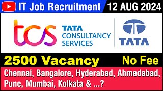 IT JOB  TCS  IT amp BPO  Recruitment 12 AUG 2024  வேலை வாய்ப்பு  Any Degree  Freshers  in Tamil [upl. by Yrdua]