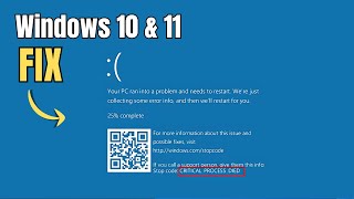 How To Fix quotCritical Process Died Error quot on Windows 10 amp 11 [upl. by Ehsiom990]