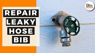 How to Fix a Leaky Hosebib  How to Repair an Outside Faucet Leak [upl. by Arocat]